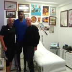 מימין: אלי דגני - גונתן סיסה  ואיציק טפירו - הפועל חדרה (שיקום קרע ארבע ראשי)